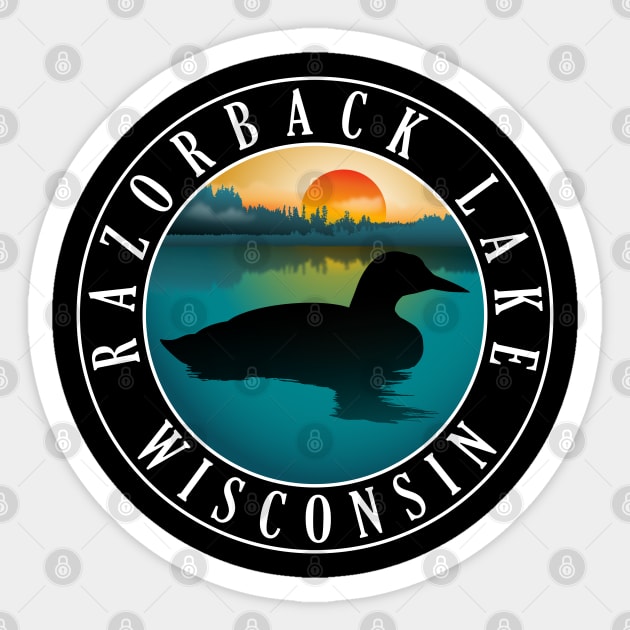 Razorback Lake Wisconsin Loon Sticker by BirdsEyeWorks